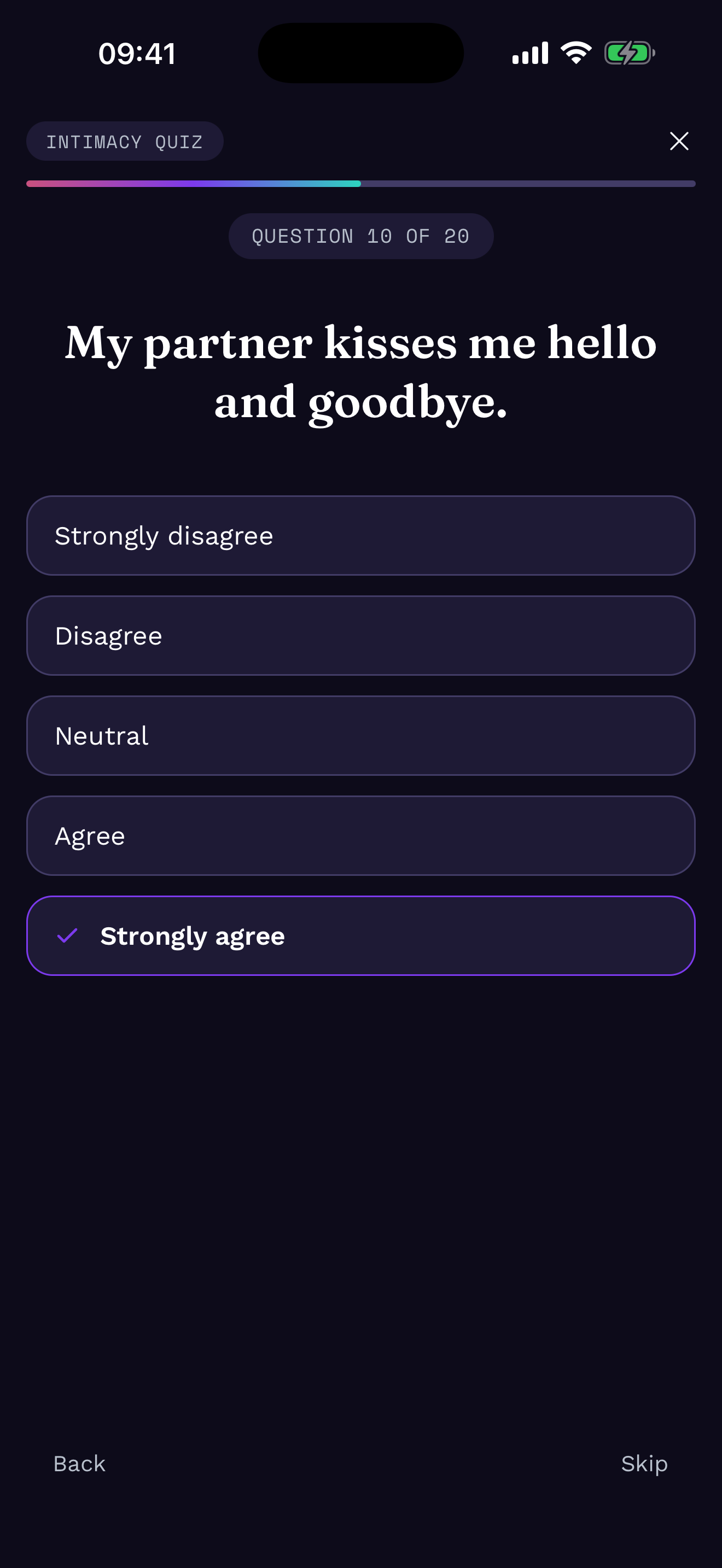 A Coupld quiz question with a selected answer